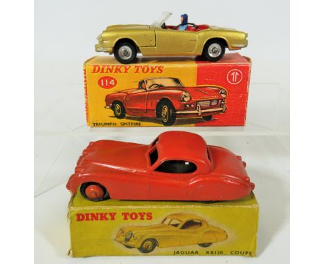 Dinky, 1970's vintage Triumph Spitfire model 114 in good, light playworn condition with box in fair order together with a Din