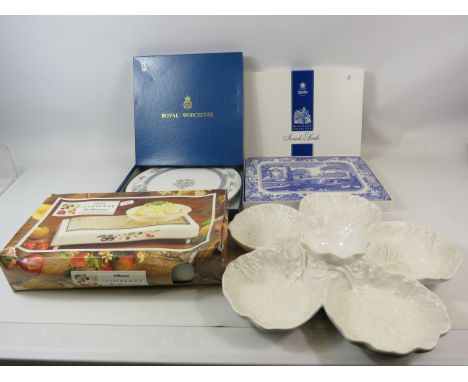 Spode Italian table mats, Royal Worcester cake plate, Nibbles dish etc.