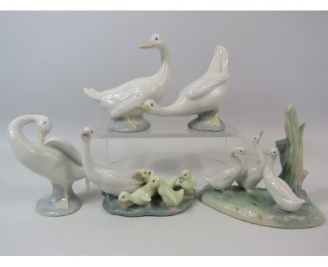 5 Nao Lladro Duck figurines.