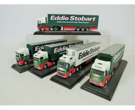 Six various model trucks on plinths.1:76 Scale.  No boxes. Ex display condition. See photos