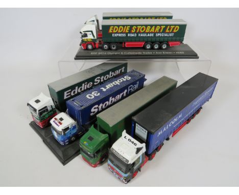 Six various model trucks on plinths.1:76 Scale.  No boxes. Ex display condition. See photos