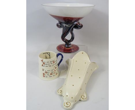 Charlotte Rhead Wall pocket, Carlton ware mug etc.