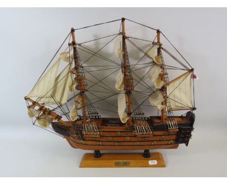 Model boat of HMS Victory which stands approx 17.5" tall and 20.5" long.