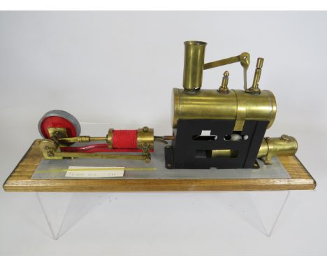 1941 Cyldon Steam engine on wooden plinth with three wick burner. Excellent condition.  See photos. 