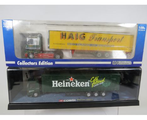 Corgi Modern Classics 1:50 Scale Die cast Truck in perspex box plus a Universal Hobbies 1:50 Scale Die Cast Articulated Truck
