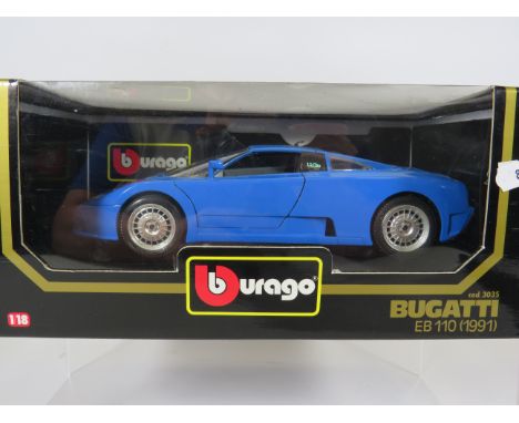 Burgo 1:18 Scale Die Cast model of a 1991 Bugatti EB 110. Original Box, Ex Display condition.  See photos. 