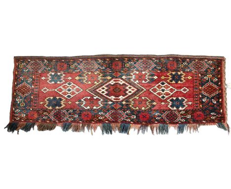 A Ersari Turkoman panel with Ikat inspired design, 51cm x 160cmIn good condition, with some loss to tassels, small patches of