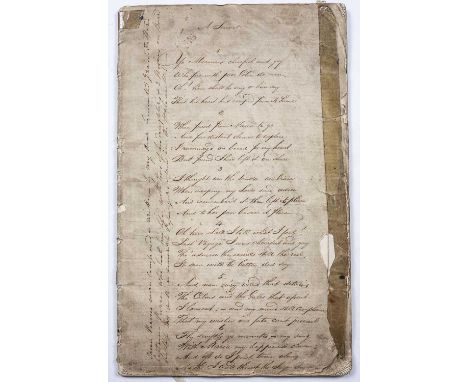 Captain Richard Pierce, The Halsewell Tragedy 1786A 38pp manuscript document on watermarked paper entitled ‘These poems were 