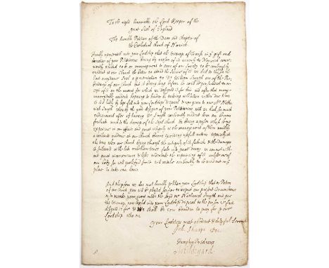 Norwich Antiquarian Interest A folio containing a collection of c.20 15th - 18th century manuscript vellum and paper document