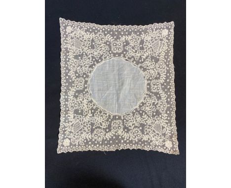 An antique Irish lace handkerchief together with a lace fragment and A. Longfield, Irish Lace, Irish Heritage Series: 21, 197