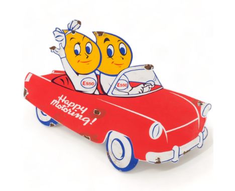 A reproduction enamel sign "Esso, Happy Motoring!", 30cm x 50cm 