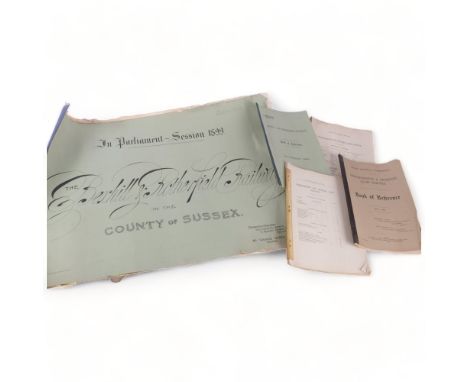 Various booklets and plans relating to the Robertsbridge & Pevensey Light Railways, book of reference Bexhill & Rotherfield R