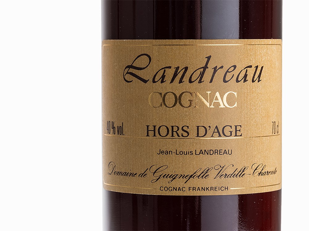 2 Btl. Familiale & Hors d’Age Cognac Landreau Réserve One bottle of