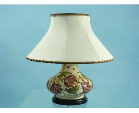 A large Moorcroft 'Pirouette Breeze' design Lamp Base, designed by Emma Bossoms, Circa 2002, of squat baluster form, tubeline