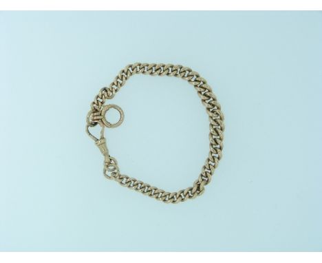 A 9ct rose gold curb link Bracelet, with suspension clip and bolt ring, 25g.