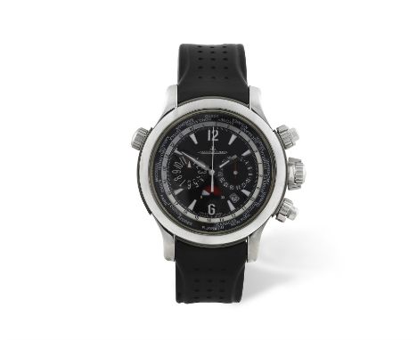 A STAINLESS STEEL AUTOMATIC CALENDAR CHRONOGRAPH WITH WORLD TIME 'MASTER COMPRESSOR EXTREME WORLD CHRONOGRAPH' WRISTWATCH, BY