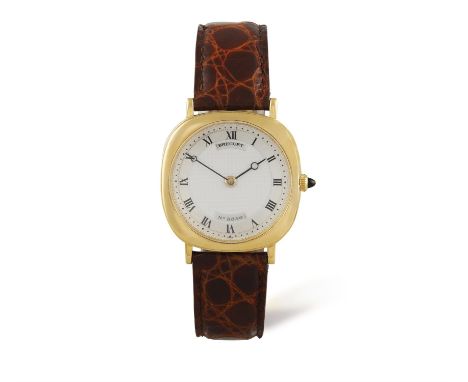 AN 18K GOLD MANUAL WIND WRISTWATCH, BY BREGUET18-jewel Cal-839 manual wind movement, circular silvered guilloché centre field