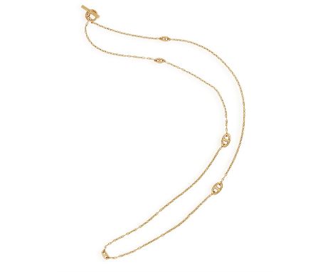 A GOLD 'NEW FARANDOLE' SAUTOIR NECKLACE, BY HERMÈSThe long anchor-link chain highlighted with five large similar links finish