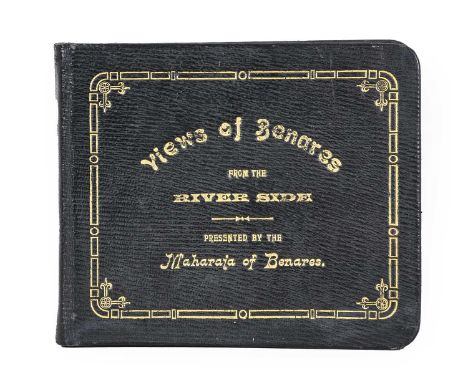 India. Views of Benares from the River Side. Presented by the Maharaja of Benares [cover-title], c.1920-30. Oblong 16mo (118 