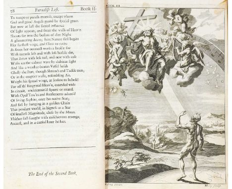 Milton (John). Paradise Lost. A Poem in Twelve Books. The Fifth Edition, Adorn'd with Sculptures [bound with:] Paradise Regai