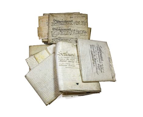 Gloucestershire. Group of vellum indentures relating to the Earls Fortescue and Earls St Aldwyn, 19th century, comprising:1) 