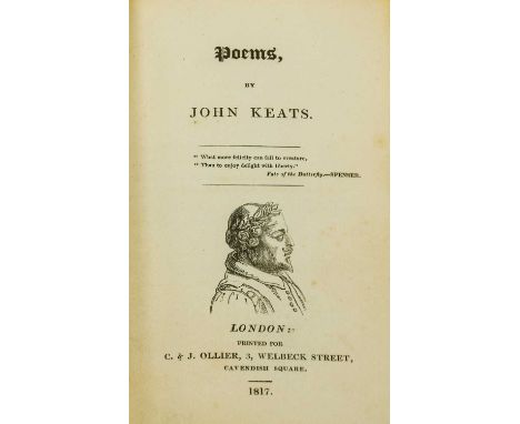 Keats (John). Poems, London: C. & J. Ollier, 1817. Foolscap 8vo in half-sheets (159 x 98 mm), contemporary half calf by G. Ca