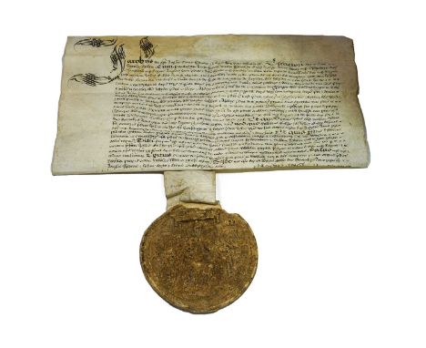 Lincolnshire; James VI and I (King of England, Scotland and Ireland, 1566-1625). Deed concerning property in Culverthorpe, Li