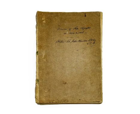 Littler (Sir John Hunter, 1783-1856). 'Diaries of Sea Voyages in 1824 &amp; 1826' [cover-title]. Manuscript in brown ink on l