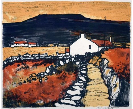 WILF ROBERTS limited edition (33/50) Curwen lithograph - Anglesey landscape, entitled 'Bwlch', signed in full, 26 x 31cms