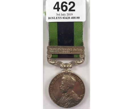 Royal Army Medical Officer’s India General Service Medal, clasp “Afghanistan NWF 1919”.  Awarded to “MAJ T.W.O. SEXTON RAMC”.