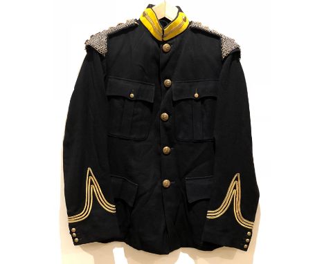 Norfolk Yeomanry Officer’s Undress Uniform.  A fine and scarce example of a  blue serge frock with yellow cloth gorget tabs a