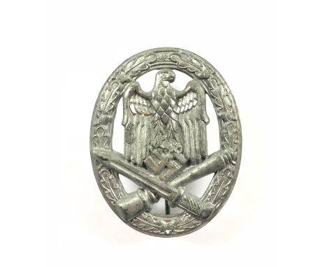 German Third Reich WW2 Army / Waffen SS General Assault Badge by Frank &amp; Reif, Stuttgart.  A good die-cast zinc example w