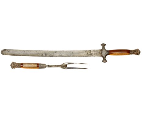 95th Regiment unusual Indian Mutiny souvenir Sword Carving Set. This unusual souvenir of the Indian Mutiny was brought back b