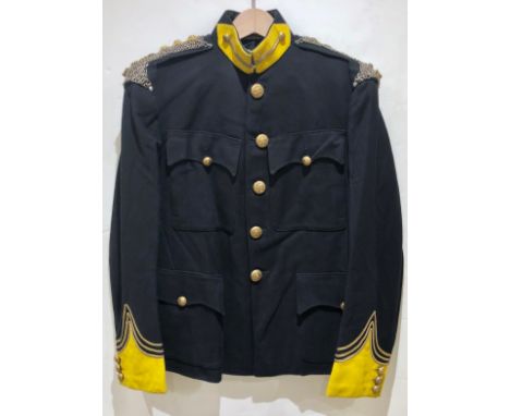 Norfolk Yeomanry Officer’s Undress Uniform.  A blue serge frock with yellow cloth gorget tabs and gold Russia loops to the up