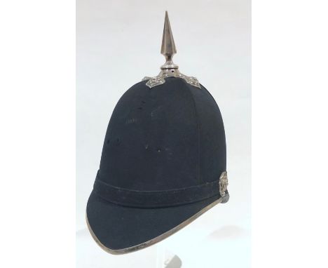 Volunteer Infantry Officer’s Home Service Blue Cloth Helmet.  A good example complete with silvered furniture, spike top and 