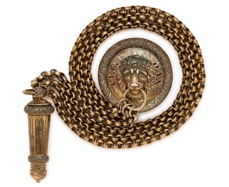 King’s Royal Rifle Corps Boer War silver whistle and chains.  A fine silver Corps pattern lion’s head boss with pierced motto