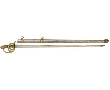 Royal Horse Guards Circa 1830 Officer’s Sword by Prosser London. A rare regimental pattern, the 39 inch blade with cutler’s d