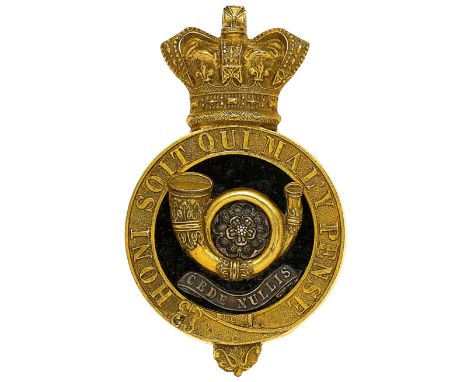 King’s Own Yorkshire Light Infantry Victorian Officer’s glengarry badge circa 1887-97.  A good scarce example. Gilt crowned G