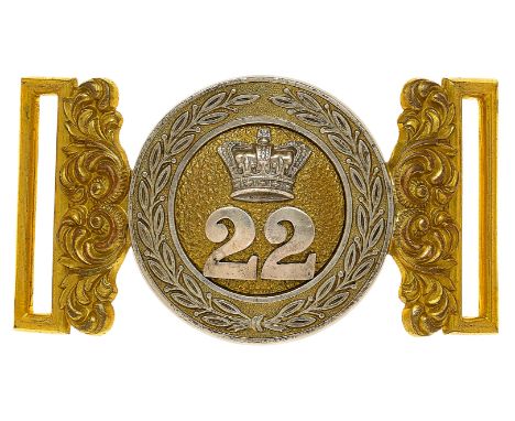 Indian Army. 22nd Punjab Infantry Victorian Officer’s waist belt clasp.  A fine scarce British made silver and gilt interlock