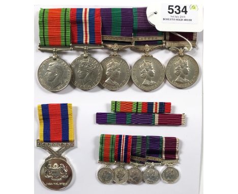 Royal Artillery Long Service Group of Five Medals.  Awarded to “14178621 S SGT J. MCDONALD RA”. Comprising Defence Medal, War
