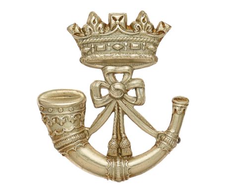 Duke of Cornwall's Light Infantry Victorian OR’s cap badge circa 1896-1900.   A good rare die-stamped white metal Ducal coron