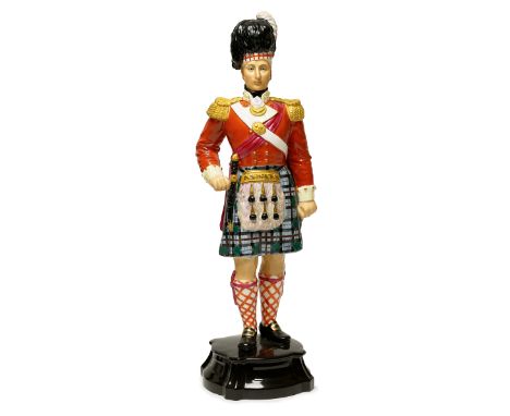 78th (Seaforth Highlanders) Foot Large China Porcelain Figure of an Officer Waterloo Period.  This very fine quality figure i