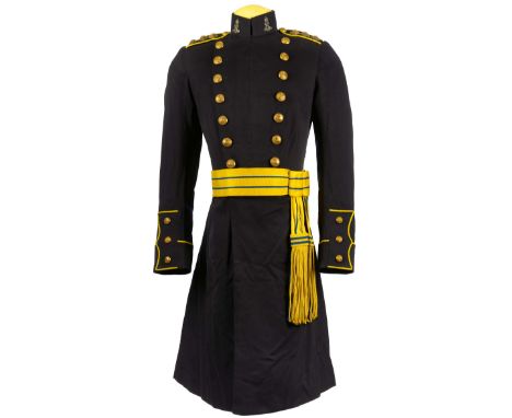 Norfolk Yeomanry Officer’s Frock Coat of Unique Regimental Pattern.  A spectacular and unusual double-breasted blue frock coa