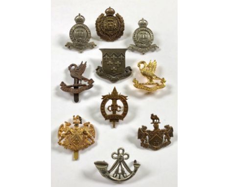 10 OTC, CCF and other cadet cap badges.  Moncton Coombe OTC ... Oratory Cadet Corps ... Oundle School and OTC ... Oxford OTC,