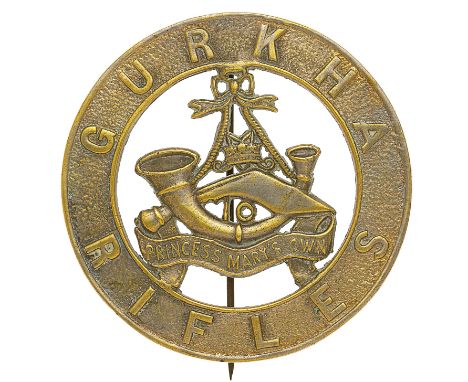 10th Princess Mary’s Own Gurkha Rifles Piper’s plaid brooch circa 1953-60.  A good scarce die-cast locally made silvered exam