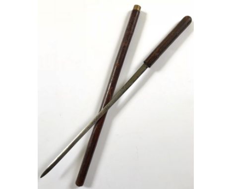 Vintage Officer’s Swagger / Sword Stick by Swaine &amp; Adeney of London. A polished brown leather swagger stick of British A