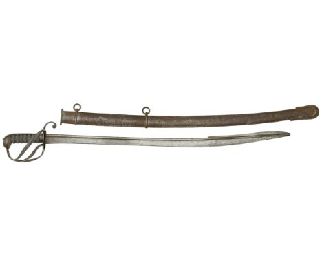 1821 Light Cavalry Officer’s Piped Back, Quill Point Sword.  A rare early example of the pattern, the 32 inch plain piped bac