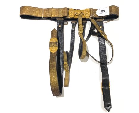 Royal Artillery Officer’s Full Dress Sword Belt & Sword & Sabretache Slings.  A good clean post 1902 example of regimental pa