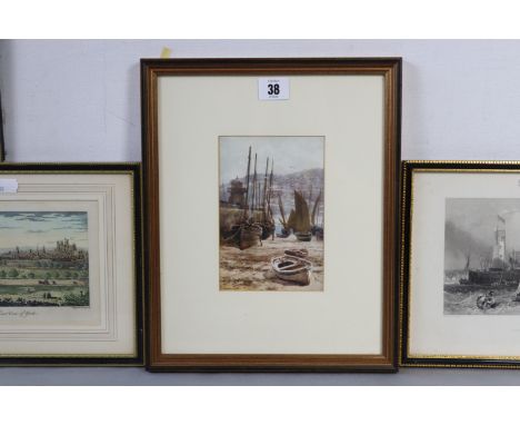 *AMENDED DESCRIPTION* A 20th century small print after Ernest Haslehurst titled&nbsp; “St. Ives Harbour”, signed, 6¼” x 4¼”; 