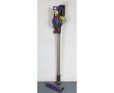 A Dyson “V8 animal” cordless stick vacuum cleaner.